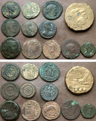 12 Roman Ae Coins