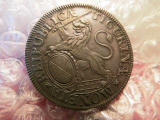 Swiss Cantons 1714 Zurich " Concordia " Silver Thaler A/unc Coin Km - - 135 - 17.  1