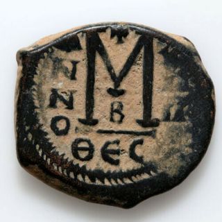 Byzantine Coin Ae Follis Heraclius Thessalonika 610 - 641 Ad