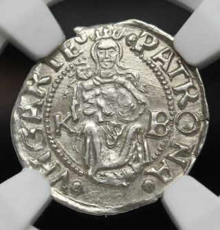 Hungary.  Silver Denar,  Ferdinand I,  1545 - Kb,  Ngc Ms63