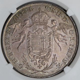Hungary 1786 Joseph Ii Silver Thaler Ngc Ms62
