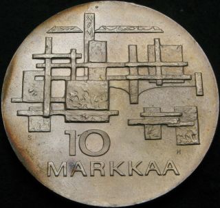 Finland 10 Markkaa 1967 - Silver - Independence - Aunc - 2025 ¤