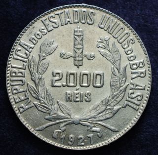 1927 Brazil 2000 Rèis Unc