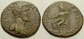039.  Roman Bronze Coin.  Septimius Severus,  Ae - 26.  Moesia Inferior.  Serapis.  Vf