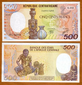 Central African Republic,  500 Francs,  1987,  Pick 14c,  Unc