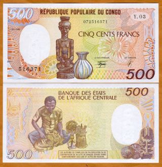 Congo Republic 500 Francs,  1990,  P - 8 (8c),  Unc