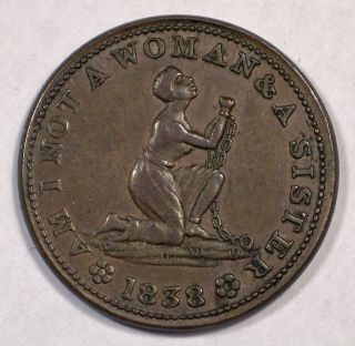 1838 United States Hard Time Token Ht - 81 I Am Not A Woman & A Sister