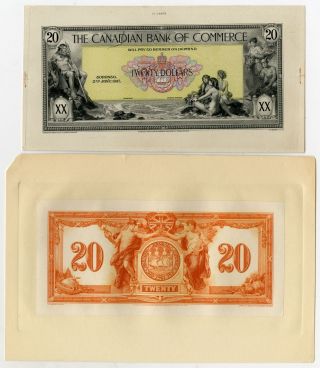 Canadian Bank Of Commerce,  1917 (1918) $20 P - S967ap Face & Back Color Proofs
