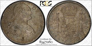 1793 Mo Fm,  Mexico,  Charles Iv,  8 Reales Silver,  Pcgs Ms62 Calico 686