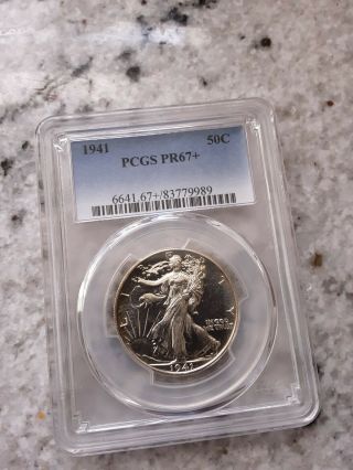 Pcgs Silver 1941 50 Cent Walking Liberty Pr67,  Half Dollar