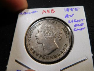 A58 Canada Newfoundland 1885 20 Cents Au Light Old Trends 1500 Cad In 50