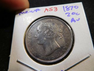 A53 Canada Newfoundland 1870 20 Cents Au Trends 1100 Cad In 50