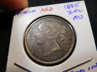 A52 Canada Newfoundland 1865 20 Cents Au Trends 900 Cad In 50