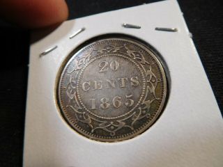 A52 Canada Newfoundland 1865 20 Cents AU Trends 900 CAD in 50 2