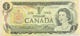 Canada 1973 1 Dollar Replacement Note Ilprefix - 34883
