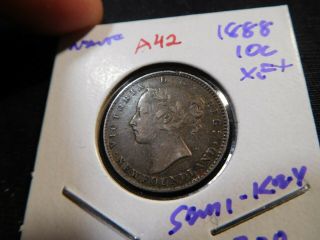 A42 Canada Newfoundland 1888 10 Cents Xf,  Semi Key Date Trends 1300 Cad In 40