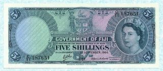 Fiji 5 Shillings 1964 P51d Unc