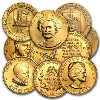U.  S.  1 Oz Gold Commemorative Arts Medal (random) - Sku 8894