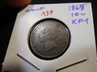 A37 Canada Newfoundland 1865 10 Cents Xf,  Trends 450 Cad In 40