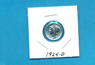 1924 - D Mercury Silver Dime