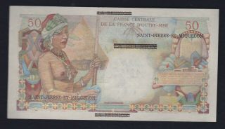 1 Nouveau Francs On 50 Francs From Saint - Pierre - et - Miquelon Uncirculated 2