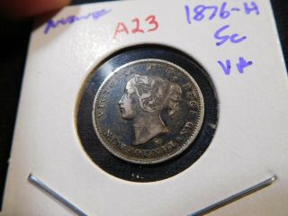 A23 Canada Newfoundland 1876 - H 5 Cents Vf Trends 600 Cad In 20