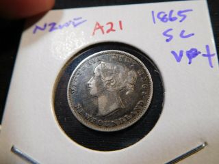 A21 Canada Newfoundland 1865 5 Cents Vf,  Trends 225 Cad In 20