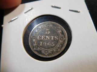 A21 Canada Newfoundland 1865 5 Cents VF,  Trends 225 CAD in 20 2