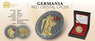 Germania 2019 5 Mark GERMANIA Red Diamond Cross 1 Oz Silver Coin № 025 5