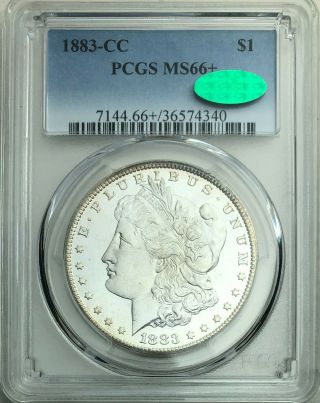 1883 - Cc Morgan Pcgs Ms66,  Cac Silver Dollar,  Total Gem