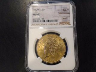 1899 20$ Gold Double Eagle Ngc Ms63 (eze033818)