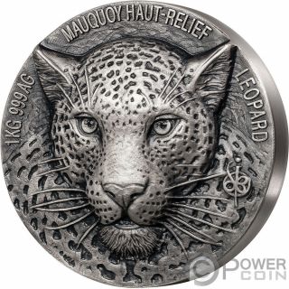 Leopard Big Five Mauquoy 1 Kg Kilo Silver Coin 10000 Francs Ivory Coast 2019