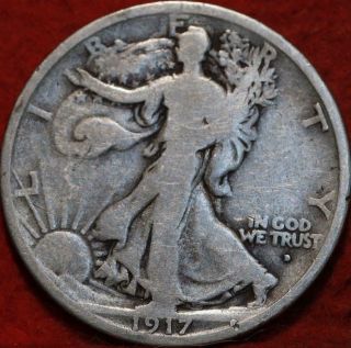 1917 - D Denver Obverse Silver Walking Liberty Half