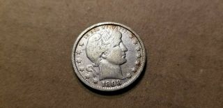 1898 P Silver Barber Quarters 25c