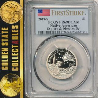2019 S $1 Sacagawea Dollar From The Explore & Discover Set Pcgs Pr69 Dcam 1st St