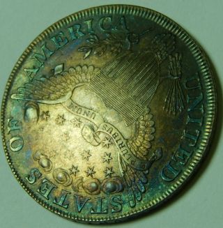 1798 Draped Bust Silver Dollar Large Eagle Rainbow Toned $1 13 Stars 8