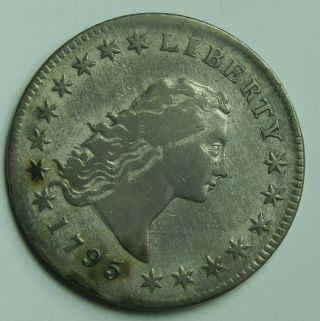 1795 Flowing Hair Silver Dollar B - 6 BB - 25 3 Leaves Three $1 Old US Coin 2