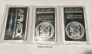 Engelhard Apmex Silver Bars 10 Oz 5 Total 2
