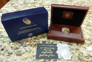 2014 50th Anniversary Gold Kennedy Half,  Cameo Proof,