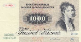 Denmark 1000 Kroner T.  Heiberg - Squirrel - 1992 - P.  53