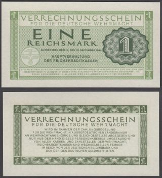 Germany 1 Reichsmark 1944 Unc Crisp Banknote Km M38