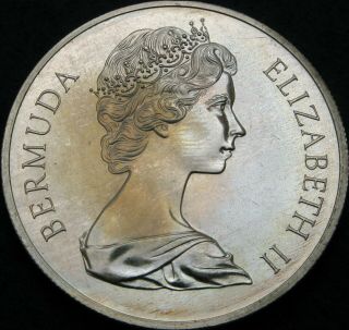 BERMUDA 1 Dollar 1972 - Silver - Silver Wedding - aUNC - 1822 ¤ 2