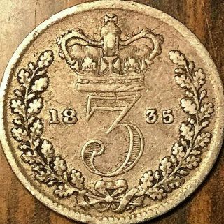 1835 Great Britain Silver Threepence