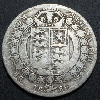 Old World Coin: 1889 Great Britain Half Crown, .  925 Silver 2