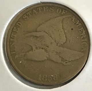 1858 - Flying Eagle Copper Penny - Cent 1¢ Us Coin - Coinage 3