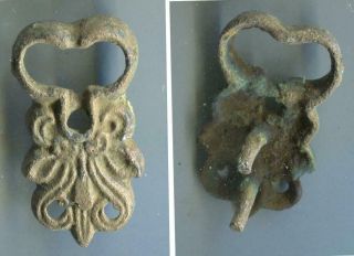 (16106) Sogdian Or Islamic Bronze Belt Decoration From Chach Oasis