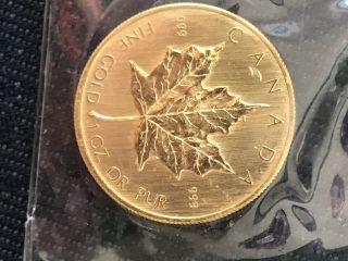 1980 1oz Gold Coin Canada Maple Leaf Canadian $50 1 Oz.  999