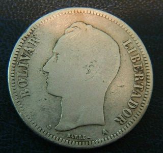 AU 1913 Venezuela Silver 10 Bolivar Libertador 2 coins 4