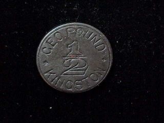 Jamaica Kingston,  Geo Pound,  1/2 Early Unlisted Incuse West Indies Trade Token