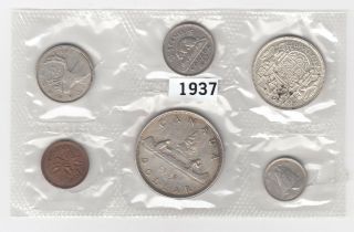 1937 Canada Coin Year Set In Plastic